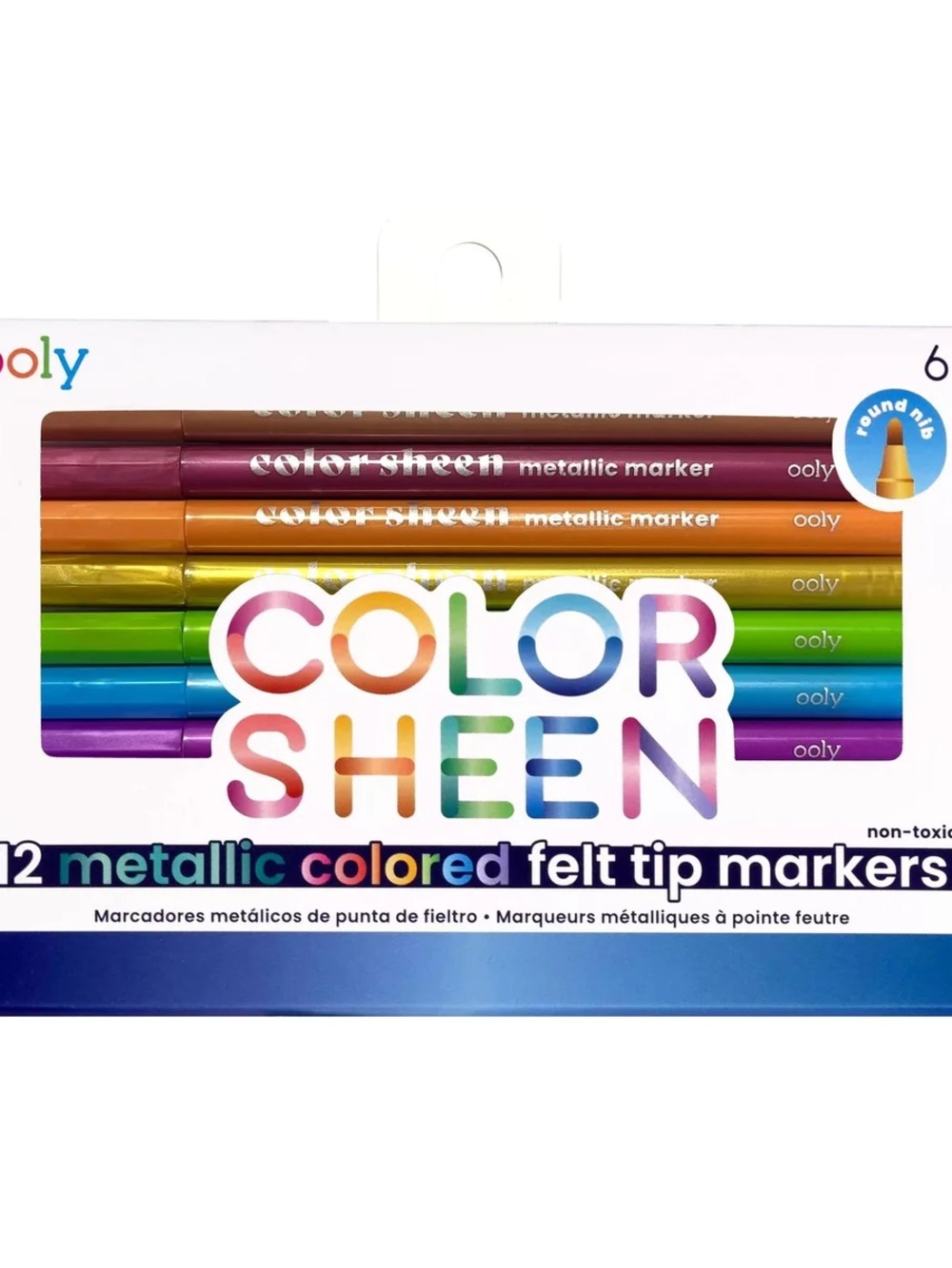 Ooly Color Sheen Metallic Felt Tip Markers - Multicolor (12 Pack)